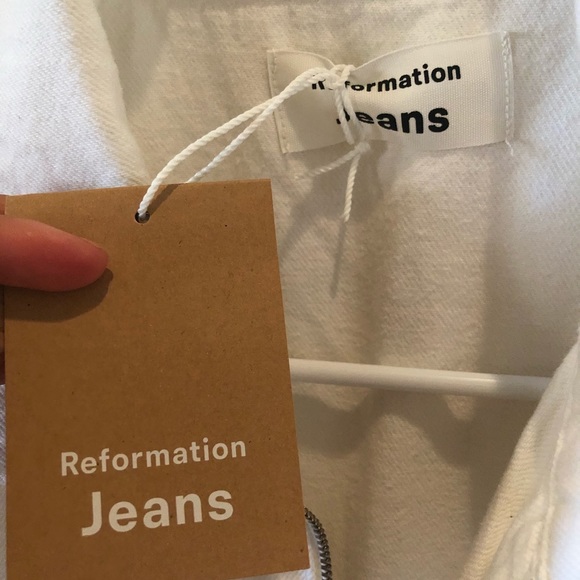 Reformation white denim short jumpsuit size 2 - Picture 3 of 4
